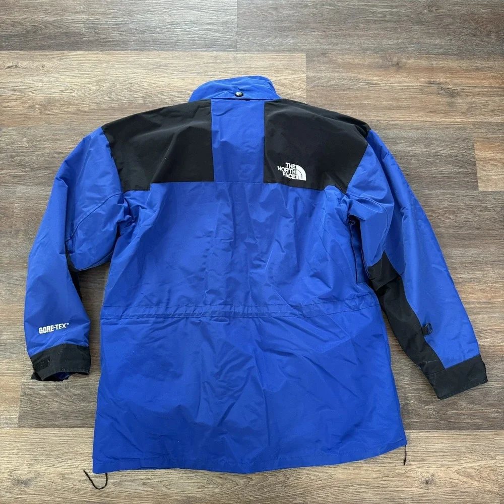 VTG The North Face TNF Goretex Blue Coat‎ Sz L FAIR READ